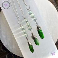 Green Fluorite & Diopside Pendant Necklace